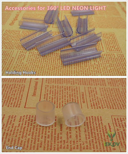 [Upgrade] 360° LED NEON Light, AC 110-120V Flexible 360 Degree LED Neon Strip Lights, Dimmable & Waterproof NEON LED Rope Light + Remote Controller for Decoration (32.8Ft/10M, White)