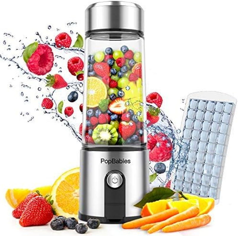 Portable Blender Glass,  Smoothie Blender to Go, Personal Blender Protein Shaker