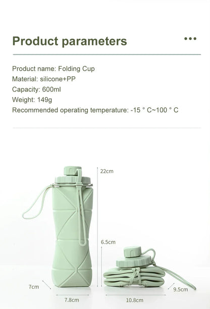 Silicone Folding Water Cup Outdoor Portable and Scalable Sports Collapsible Water Bottle Travel Camping Cup 2025 Handy Cup