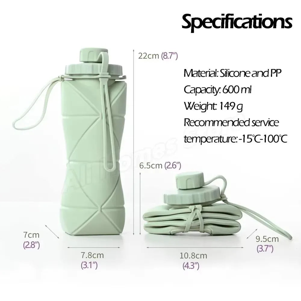 Silicone Folding Water Cup Outdoor Portable and Scalable Sports Collapsible Water Bottle Travel Camping Cup 2025 Handy Cup