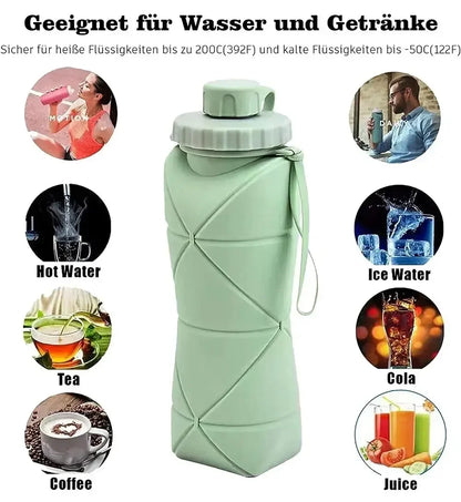 Silicone Folding Water Cup Outdoor Portable and Scalable Sports Collapsible Water Bottle Travel Camping Cup 2025 Handy Cup