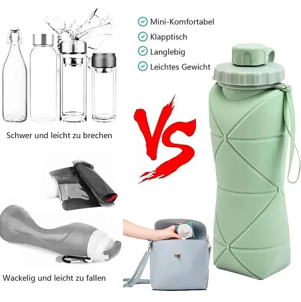 Silicone Folding Water Cup Outdoor Portable and Scalable Sports Collapsible Water Bottle Travel Camping Cup 2025 Handy Cup